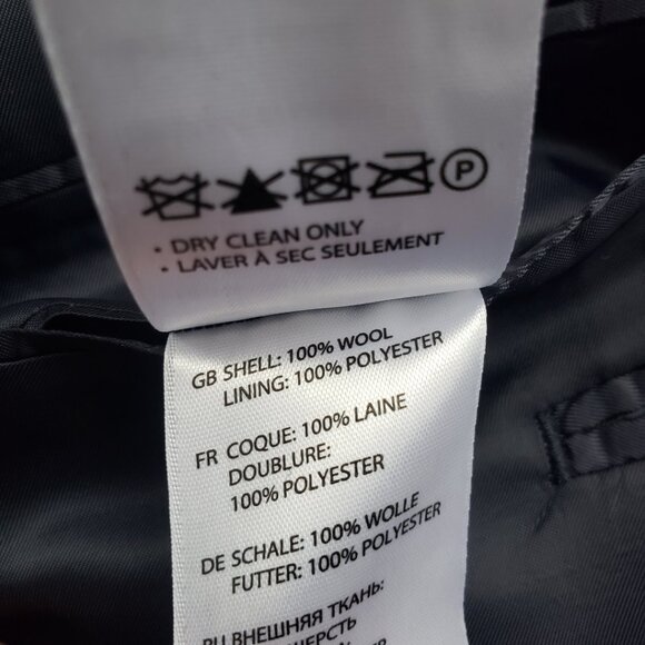 Oak Hill Premium Men's 100% Wool Windowpane Plaid Blazer Jacket Navy Blu… - Picture 5 of 9